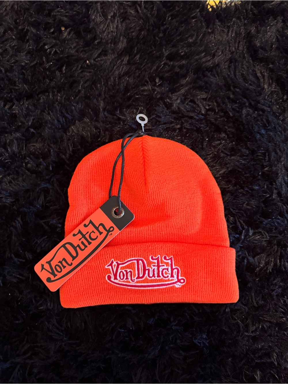 Von Dutch Orange Beanie Hat
